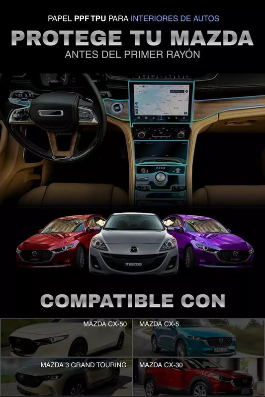 Papel PPF TPU para interiores de mazda